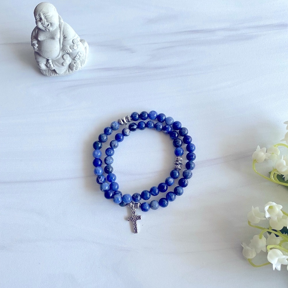 Sodalite | Faith | Double Wrap Mala Bracelet